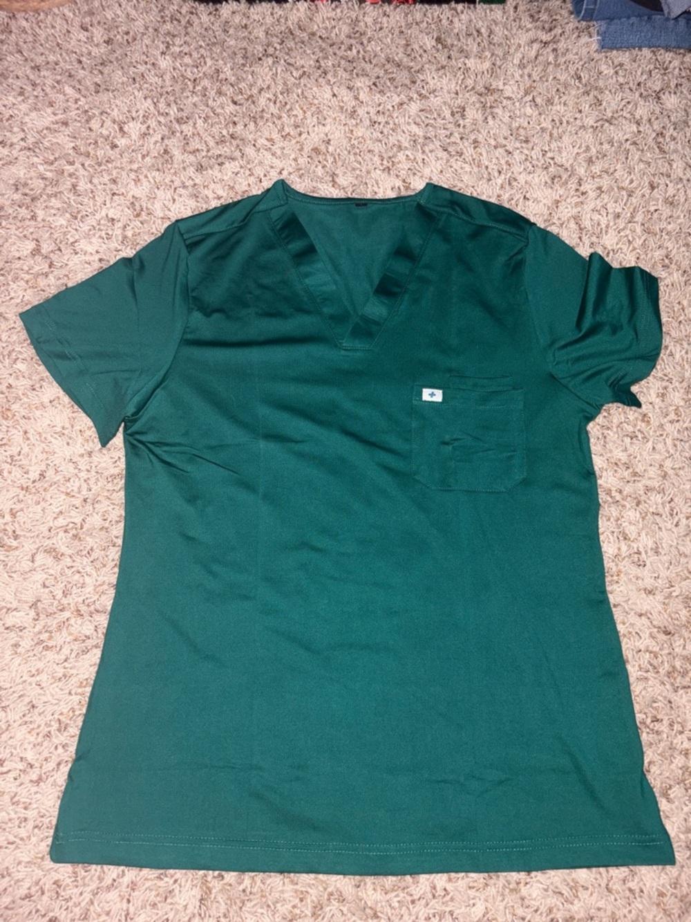 Hunter green scrub top